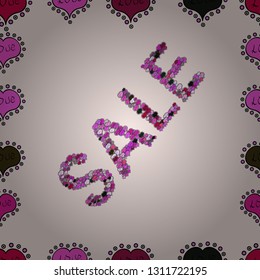 Seamless. Vector. Picture in neutral, black and pink colors. Banner clearance sale.