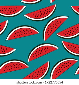Nahtlose Vektorgrafik mit Wassermelone