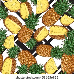 Seamless Vector Pineapple Pattern