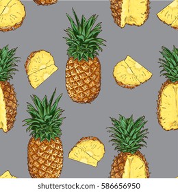 Seamless Vector Pineapple Pattern