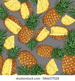 Seamless Vector Pineapple Pattern