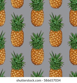 Seamless Vector Pineapple Pattern