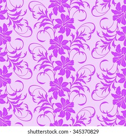 Seamless vector pink background lilies