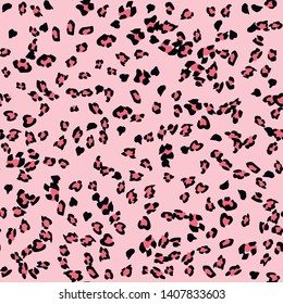 Seamless vector pink leopard pattern.  Trendy stylish wild gepard, leopard print. Animal print background for fabric, textile, design, advertising banner.