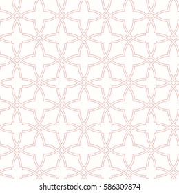 Seamless vector pink ornament in arabian style. Geometric abstract background. Pattern for wallpapers and backgrounds
