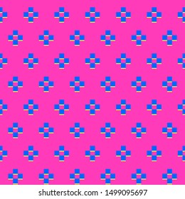 Seamless vector pink pixel pattern.  Stylish background for fabric, textile, cover, wrapping, wallpaper, web etc. 10 eps design.