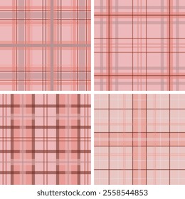 Seamless vector pink plaid pattern. Perfect for fabric design, wallpaper, or web backgrounds. Download now to elevate your designs.