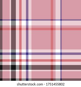 Seamless vector pink tartan pattern. Plaid background. Classic fashion ornate pattern. 