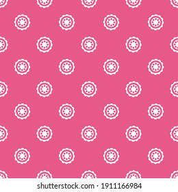 Seamless vector pink and white line flower pattern. Trendy floral shapes on a bold background. Repeat geometric design with cute flowers. Perfect for fashion, fabric, graphic design and web design.