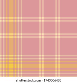 Seamless vector pink and yellow plaid pattern