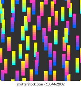 Seamless vector pixel abstract lines and squares pattern. Multicolor gradient glitch background. 10 eps design. For cover, wrapping, web, banner etc.