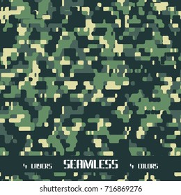 seamless vector pixel forest camouflage
