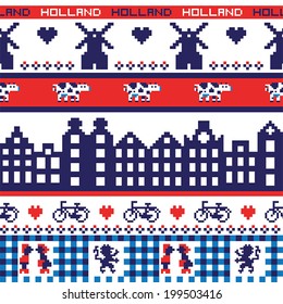 Seamless vector pixel Holland Pattern