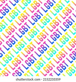Seamless vector pixel lgbt pattern. Multicolor rainbow diagonal signs on dark background.