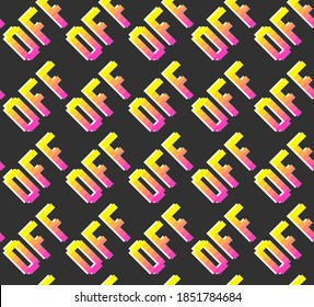 Seamless vector pixel off signs pattern. Outline repeat signs background. 10 eps design. For advertising banner, design, web, fabric, cover, wrapping etc.