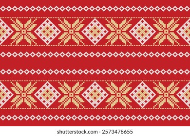 Seamless vector pixel pattern for fabric or printing.