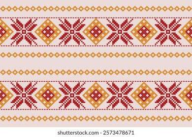 Seamless vector pixel pattern for fabric or printing.