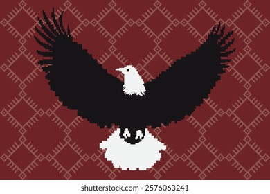 Seamless vector pixel pattern for fabric or printing.