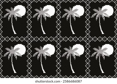 Seamless vector pixel pattern for fabric or printing.
