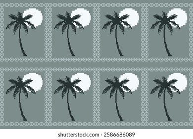 Seamless vector pixel pattern for fabric or printing.
