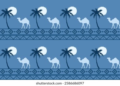 Seamless vector pixel pattern for fabric or printing.
