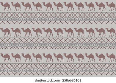 Seamless vector pixel pattern for fabric or printing.
