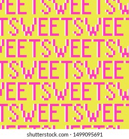 Seamless vector pixel pattern.  Stylish background for fabric, textile, cover, wrapping, wallpaper, web etc. 10 eps design.