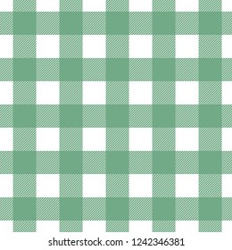 Seamless vector plaid, check pattern green and white. Design for wallpaper, fabric, textile, wrapping. Simple background