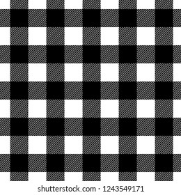 Seamless vector plaid, check pattern black and white. Design for wallpaper, fabric, textile, wrapping. Simple background