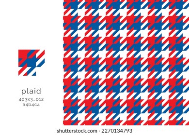 Seamless vector plaid graphic pattern in blue, red and white for scarf, tablecloth, wrapping,  clothing, textile, shirt, blanket, throw.