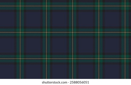 Seamless vector plaid pattern, blue, green, yellow, suitable for designing clothes such as skirts and pants. Bright and stylish in every use.