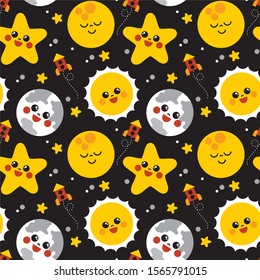 Seamless. Vector. Planets and space
