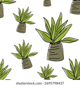 Vector sin fisuras de la planta en el pote illustration.eps