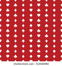 A seamless vector poker pattern. This repeating texture would be ideal for use in textile design or wrapping paper.