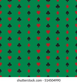 A seamless vector poker pattern. This repeating texture would be ideal for use in textile design or wrapping paper.