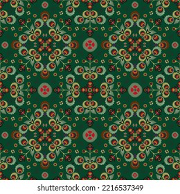Seamless vector Polish folk art floral pattern . Repetitive colorful background with flowers.