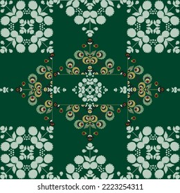 Seamless vector Polish folk art floral pattern . Repetitive colorful background with flowers. Christmas card.