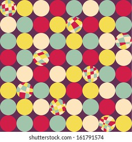 Seamless vector polka dot pattern background retro texture