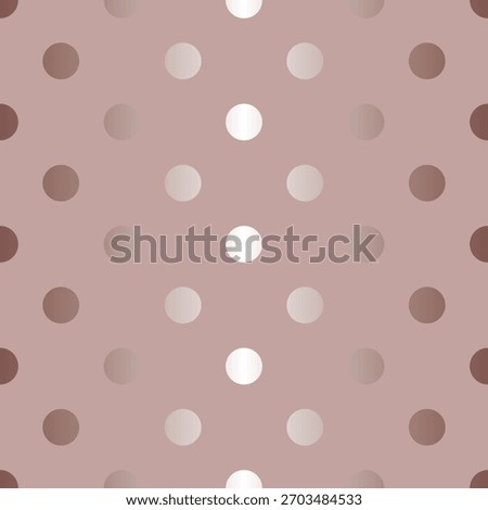 A seamless vector polka dot pattern. Satin glitter circles on a delicate dusty powder pink background. A gender neutral children's print for fabric and wallpaper. Dusty rose background. Boho style wra