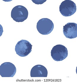 Seamless vector polka pattern in blue. Perfect for your design. Vector.