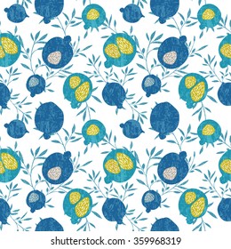 Seamless vector pomegranate pattern