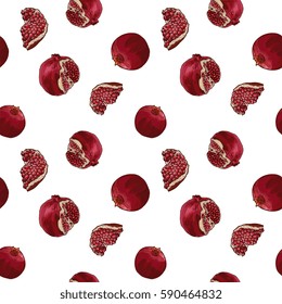Seamless Vector Pomegranate Pattern