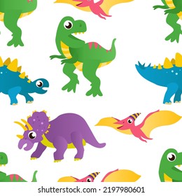 Seamless
 vector print with dinosaurs. Pattern for printing on fabric, clothes, posters, etc.