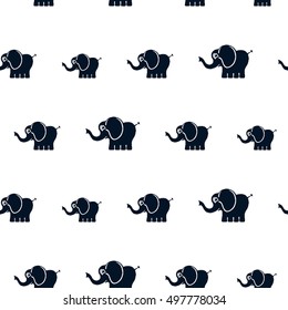 Seamless vector print. Fun elephants