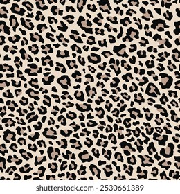 seamless vector print of leopard skin. leopard color on clothing or print	