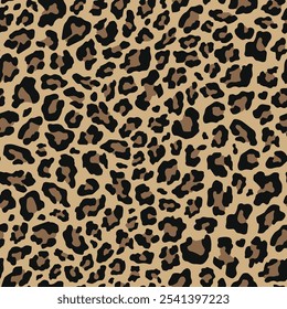 impressão vetorial sem costura da pele de leopardo. cor de leopardo em roupas ou impressão	