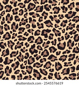 impressão vetorial sem costura da pele de leopardo. cor de leopardo em roupas ou impressão