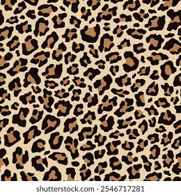 seamless vector print of leopard skin. leopard color on clothing or print