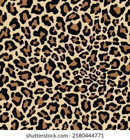 seamless vector print of leopard skin. leopard color on clothing or print	
