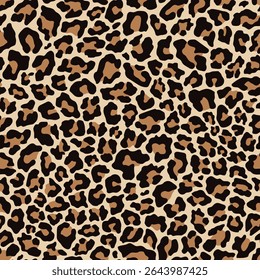 seamless vector print of leopard skin. leopard color on clothing or print